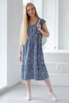 Платье женское из хлопка - Шарлотта-4 | синий с белым