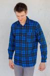 Рубашка мужская из фланели в клетку - FL for men | синий