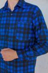 Рубашка мужская из фланели в клетку - FL for men | синий