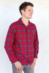 Рубашка мужская из фланели в клетку - FL for men | красный с синим