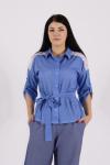 Стильная женская Рубашка - Круаж | светло-синий