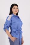 Стильная женская Рубашка - Круаж | светло-синий