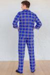 Пижама мужская бязь на пуговицах - Байрон | синий с желтым