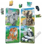 Пазл Larsen V4 - Коала, слон, тигр, панда
