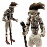 Фигурка деревянная LEG03-40W Абориген - йог и целитель с посохом наделяет силой и могуществом 40см
