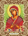 "Богородица Умягчение злых сердец" Рисунок на ткани 20х25