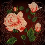 "Чайная роза" Рисунок на ткани 30х30