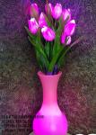 Ваза с розовыми тюльпанами светодиодная