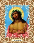 "Иисус в терновом венце" Рисунок на ткани 20х25