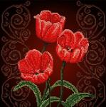 "Тюльпаны" Рисунок на ткани 30х30