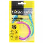 FORZA Кабель для зарядки Micro USB, 1м, 2А, пластик, цвет радуга