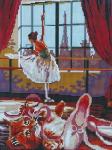 "Балерина и котенок" мозаика на подрамнике 40х50