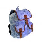 См. описание. Стильный повседневный рюкзак Sea_Hot из плотной износостойкой ткани голубого цвета с белыми переходами.