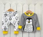Комплект детский Пингвины (цвет серый меланж)