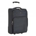 Р1916 (2-ой) Black черный (20") чемодан малый тканевый облегченный