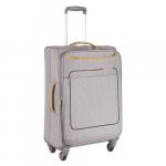 Р1919  (19") Grey серый чемодан малый тканевый облегченный
