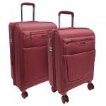 Р1927  (19") Red красный чемодан малый тканевый+ABS облегченный