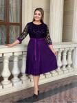 Платье Size Plus плиссерованный люрекс purple M112
