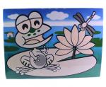0670 FISSMAN Многоразовый коврик для рисования водой ЛЯГУШОНОК 29x21 см (пластик)
