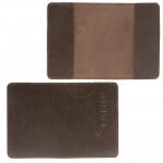 Обложка для паспорта Premier-О-84 (тисн Passport)  натуральная кожа коричнево-серый сафьян (555)  217852