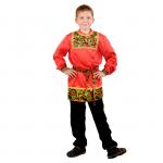 Карнавальная рубаха для мальчика «Рябинушка» с кокеткой, р. 32, рост 122-128 см