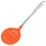 Акция20% Шумовка пластмассовая для тефлоновой посуды "Оранж" нержавеющая ручка 38см (Китай)