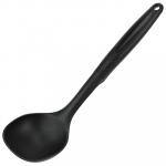 Black Половник пластмассовый для тефлоновой посуды 120 мл 33 см, черный, цветные ручки, микс (Китай)