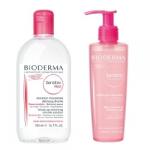 Bioderma Sensibio - Мицеллярная вода, 500 мл + Очищающий гель-мусс, 200 мл