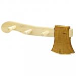 Вешалка-планка деревянная "Топорик" 44х16х8 см, 3 крючка, липа (Россия)
