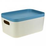 Контейнер-коробка для хранения пластмассовый Инфинити 6,2 л, 30х20х15 см, с крышкой, серо-голубой (Россия)