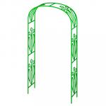 Арка для вьющихся растений "Ландыш" 230х36,5 см, дуга 125 см, труба д1,6 см, прямая, разборная, металл, зеленая эмаль (Россия)