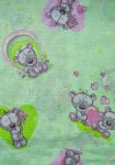 Арт. Я160110 Комплект постельного белья детский бязь зеленый «Медвежата Тедди»