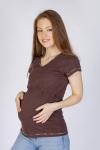 Арт. Ф15021 Футболка для беременных и кормящих (отделка «радуга» ) цвет коричневый