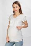 Арт. Ф15023 Футболка для беременных и кормящих (отделка «радуга» ) цвет белый