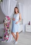 Арт.3013 Сорочка для беременных и кормящих «Лиза» цвет голубой