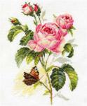 Набор для вышивания "Алиса" 2-13   "Роза и бабочка"