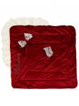 Зимний Конверт-одеяло на выписку "Блюмарим" (бургундия с молочным кружевом, стразами и бантом) без пледа