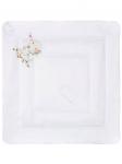 Зимний конверт-одеяло на выписку "Киска с бабочкой" (белое, принт без кружева) без пледа