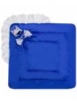 Зимний конверт-одеяло на выписку "Венеция" (синий с белым кружевом) без пледа