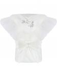Зимний конверт-одеяло на выписку "Бабочка" белый с фатином без пледа