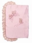 Зимний Конверт-одеяло на выписку "Милан" (розвый с розовым кружевом)