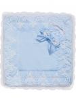 Зимний конверт-одеяло на выписку "Роскошный" (голубой с белым кружевом)