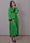 Длинный атласный халат Скарлетт  (зеленый)