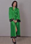 Длинный атласный халат Скарлетт  (зеленый)