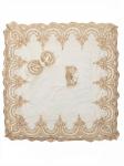 Зимний конверт-одеяло на выписку "Роскошный" (молочный с золотым кружевом)