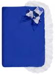 Летний конверт-одеяло на выписку "Королевский" (синий с белым кружевом)