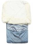 Конверт-одеяло на выписку "Герцог" (голубой с молочным кружевом и стразами на молнии)