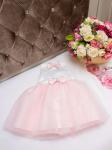 Комплект на выписку "Принцесса" комбинезон и платье с розовой юбочкой и блестками