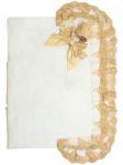 Летний конверт-одеяло на выписку "Королевский" (бежево-песочный с золотым кружевом)