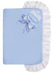 Летний конверт-одеяло на выписку "Королевский" (голубой с белым кружевом)